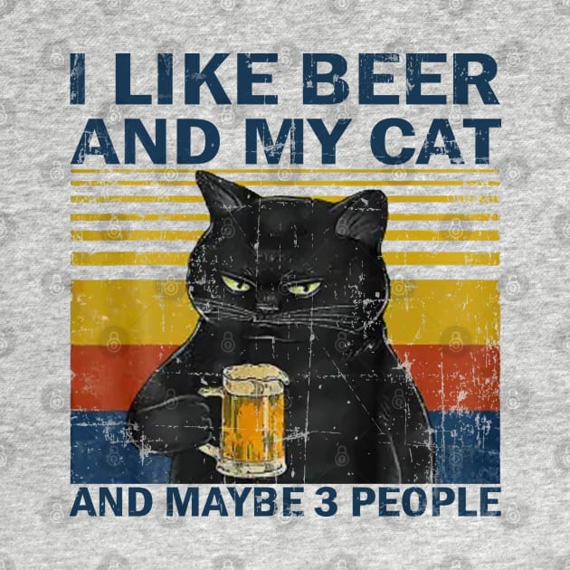 I like beer and my cat vintage by Veljam
